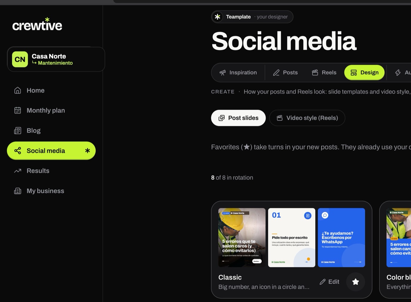 Crewtive · diseño de publicaciones para redes sociales