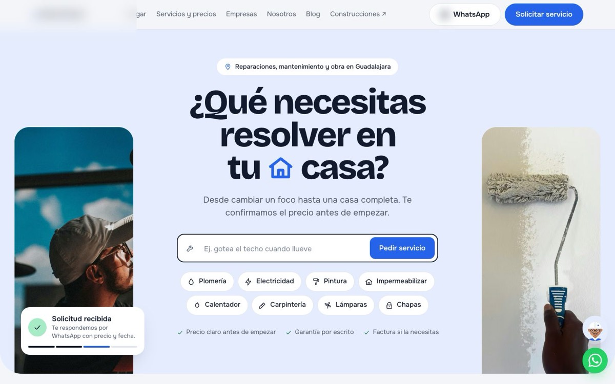 Empresa de reparaciones y mantenimiento · vista 1
